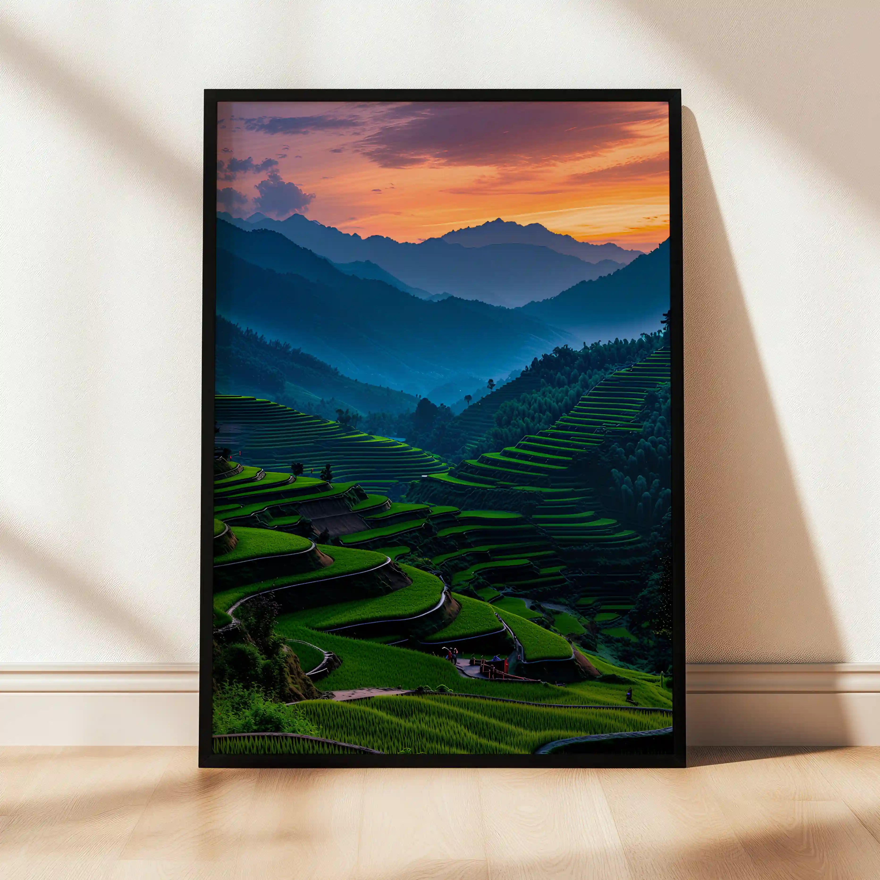Tableau Rizières en Terrasses – Harmonie Naturelle & Sérénité Profonde