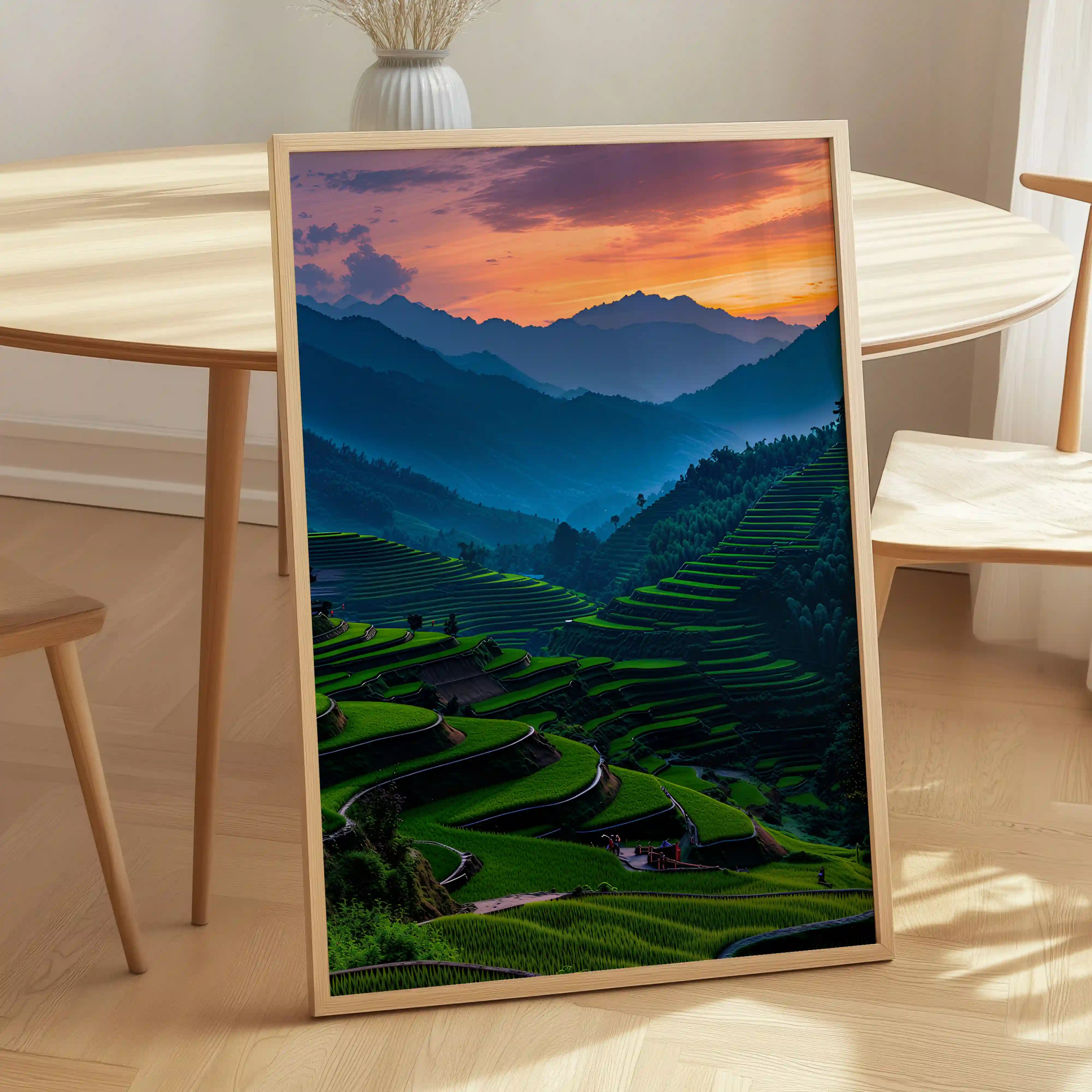 Tableau Rizières en Terrasses – Harmonie Naturelle & Sérénité Profonde
