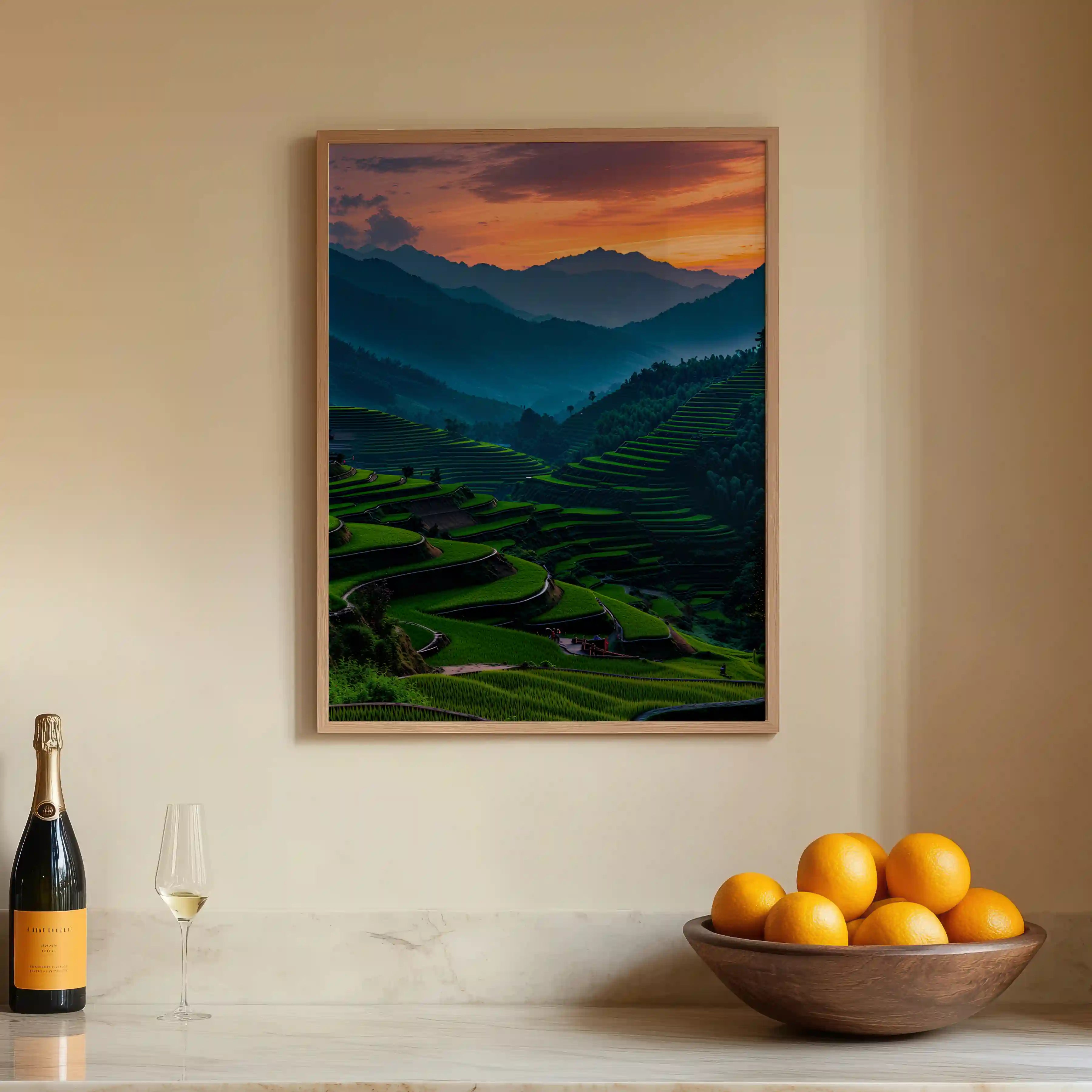 Tableau Rizières en Terrasses – Harmonie Naturelle & Sérénité Profonde