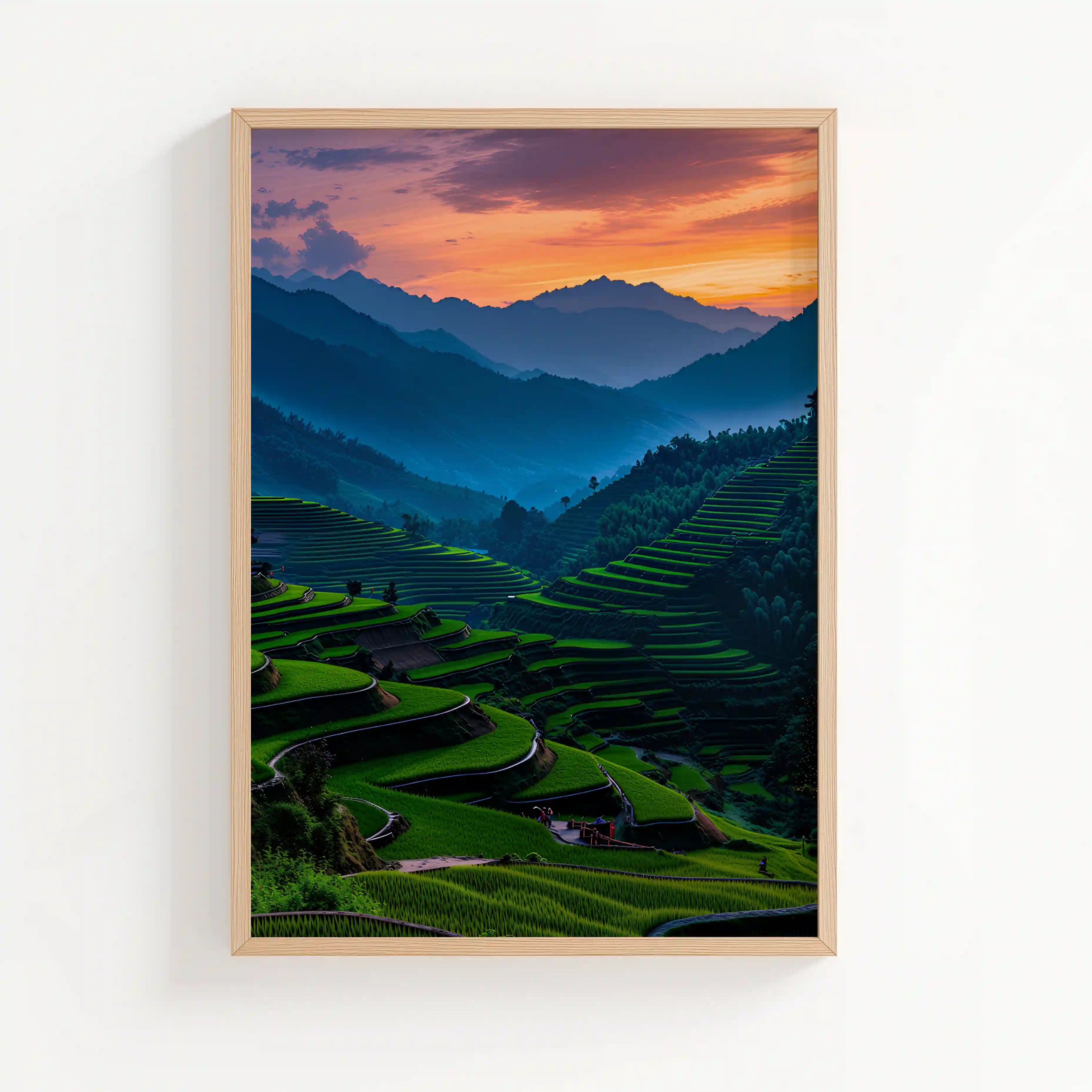 Tableau Rizières en Terrasses – Harmonie Naturelle & Sérénité Profonde