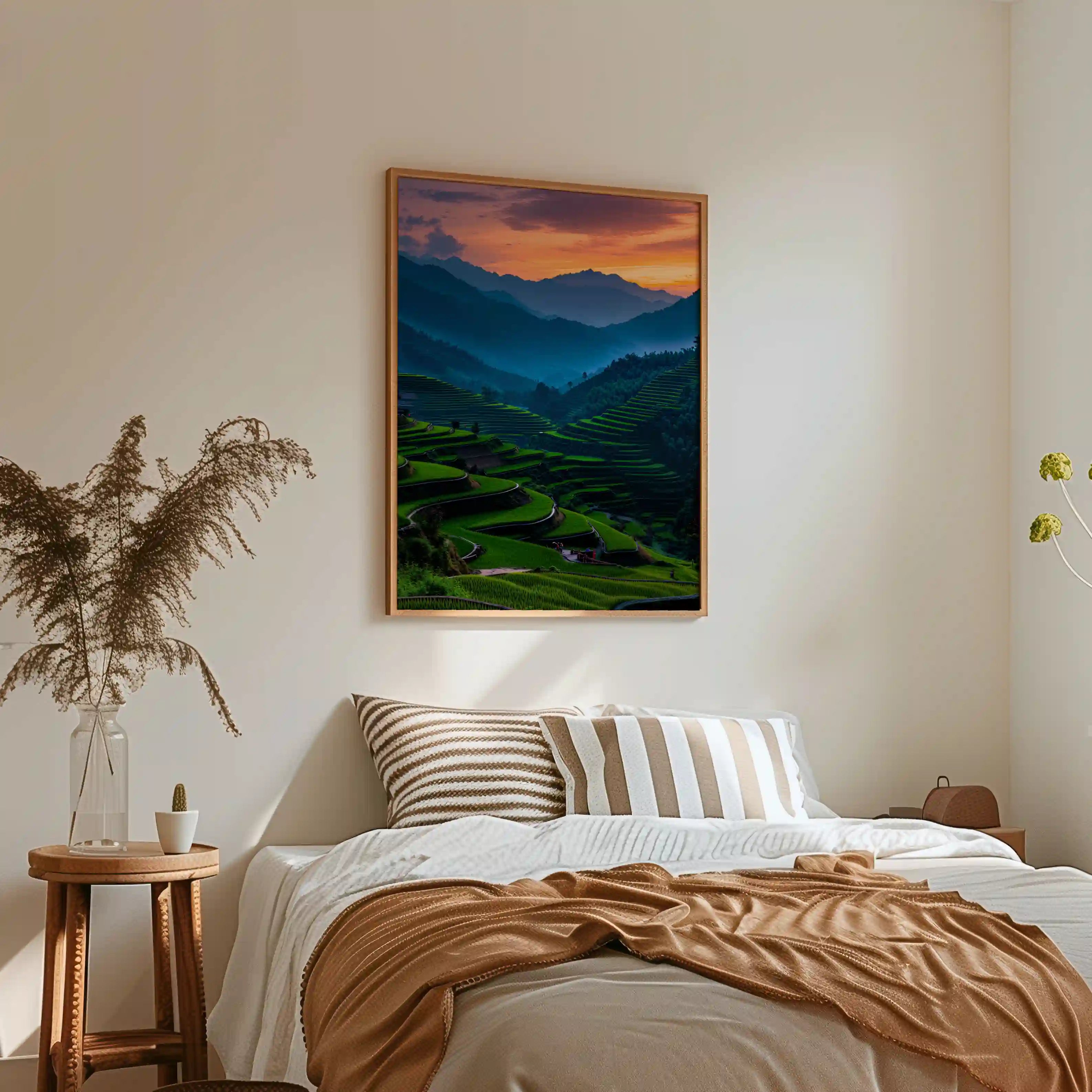 Tableau Rizières en Terrasses – Harmonie Naturelle & Sérénité Profonde