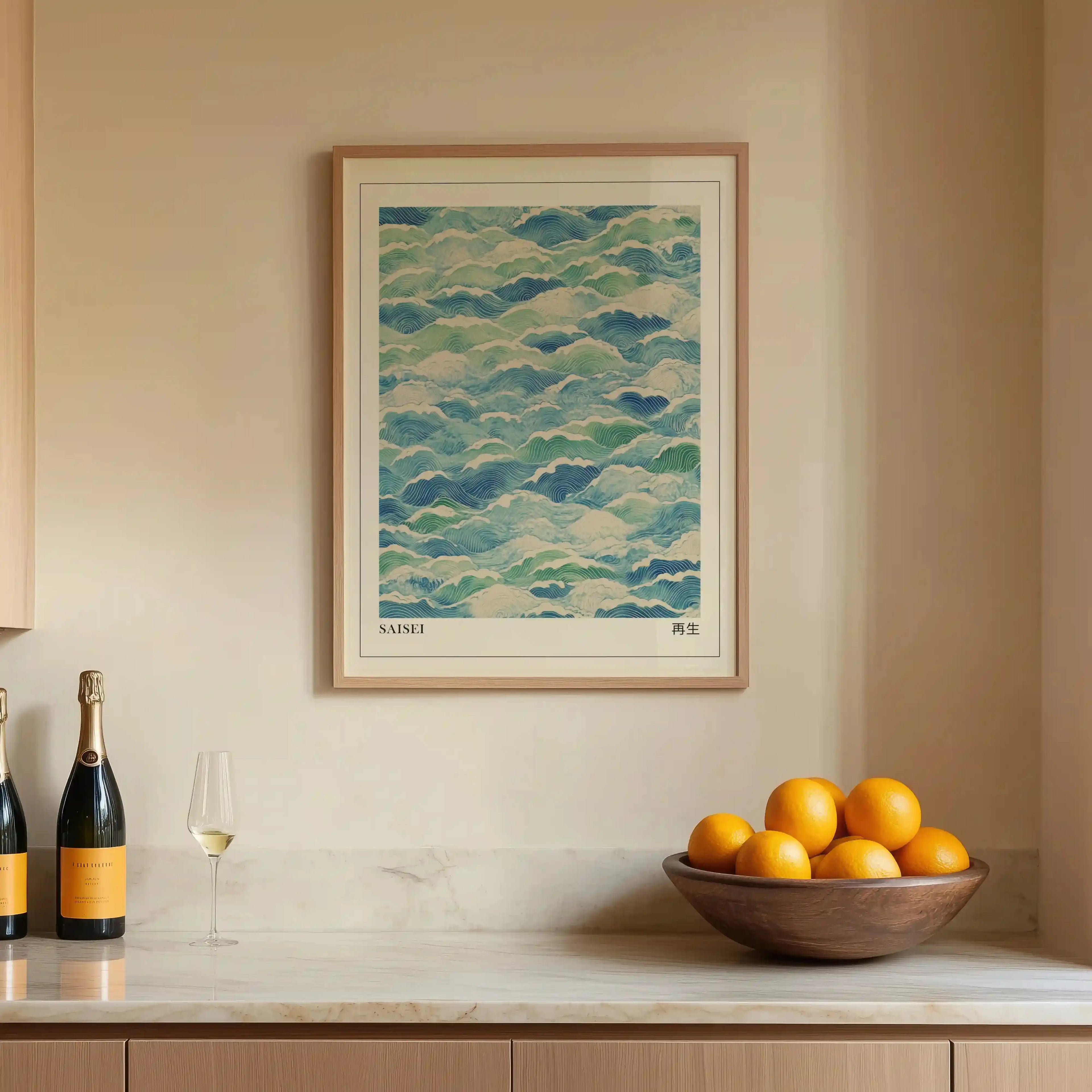 Tableau Japonais – Saisei Renaissance et Vagues Traditionnelles, Décoration Zen