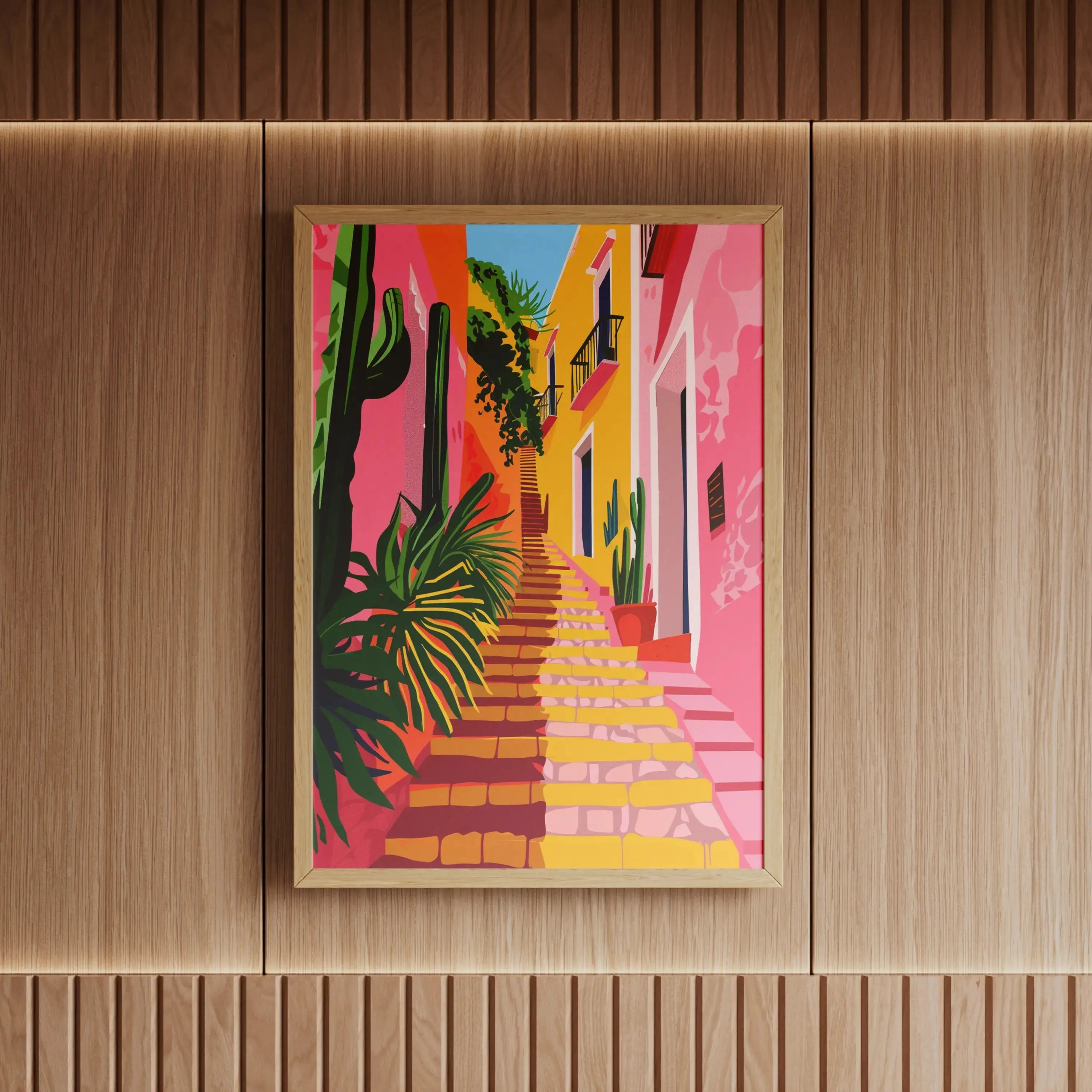 Tableau Décoration Murale - Escalier Coloré