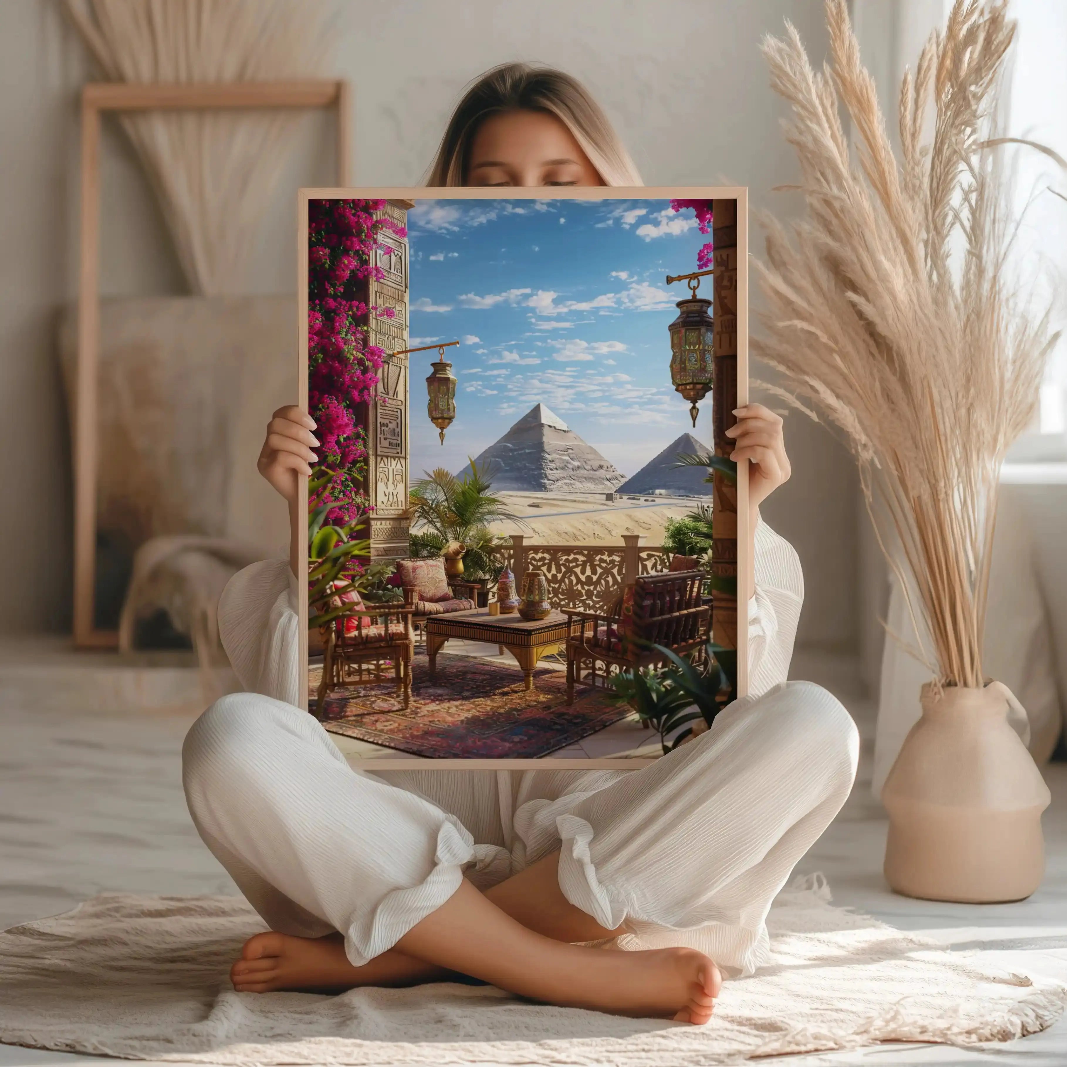 Tableau Pyramides – Terrasse Orientale et Décoration Murale Inspirante Kivura Shop