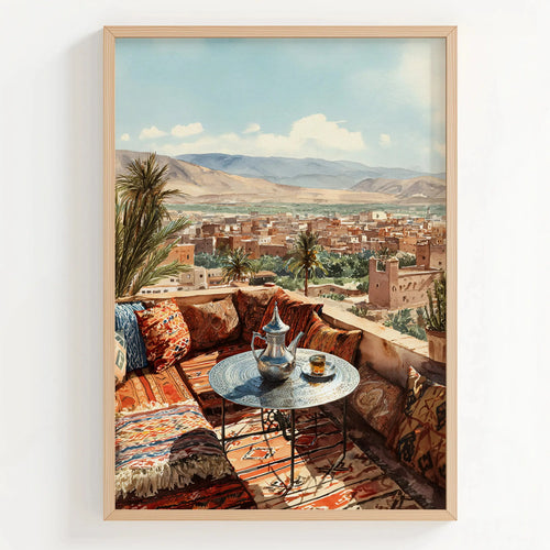 Tableau Terrasse Marrakech – Scène orientale ensoleillée My Store