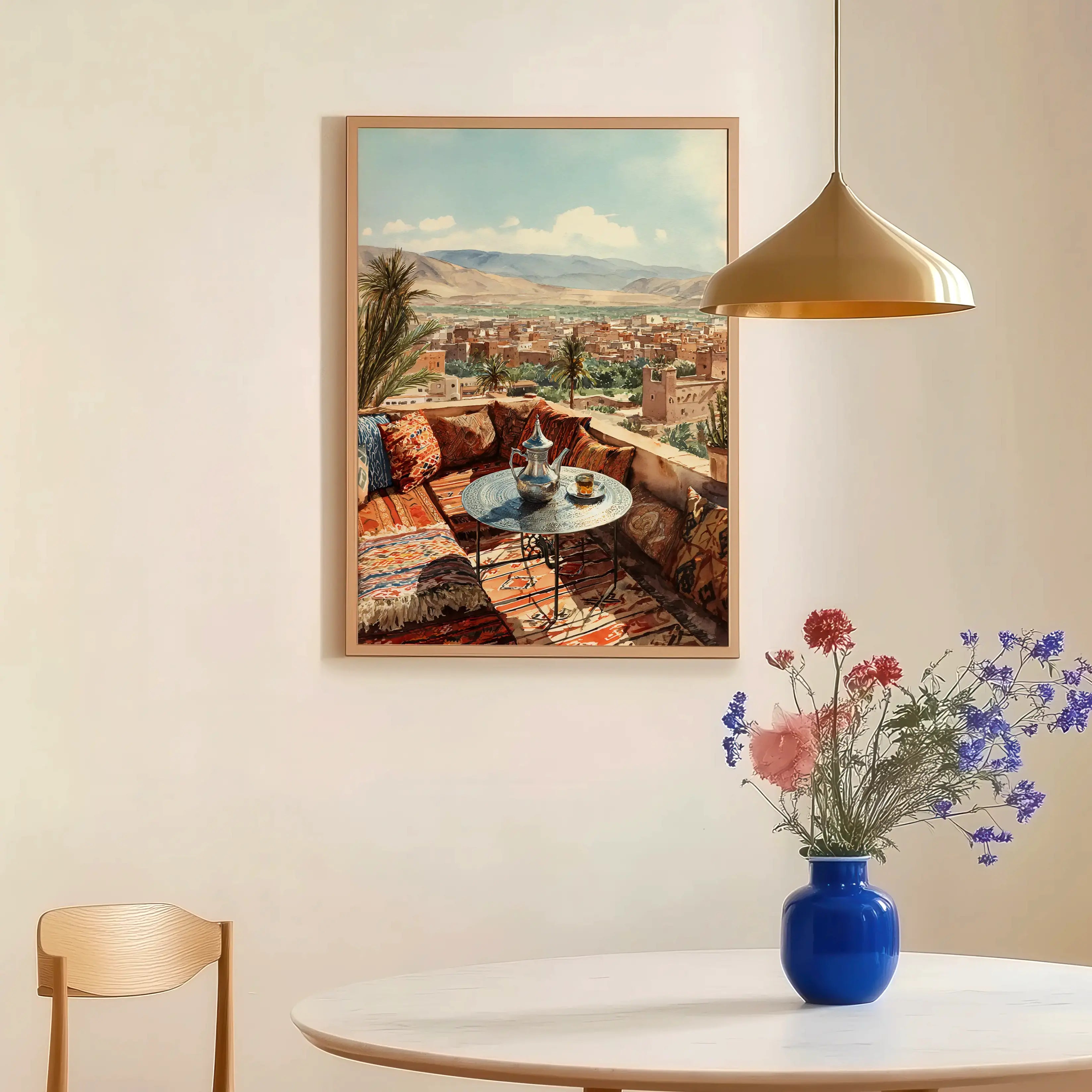 Tableau Terrasse Marrakech – Scène orientale ensoleillée My Store