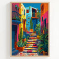 Tableau Décoration Murale – Escalier Tropical – Rue Colorée d’Amérique Latine Kivura Shop