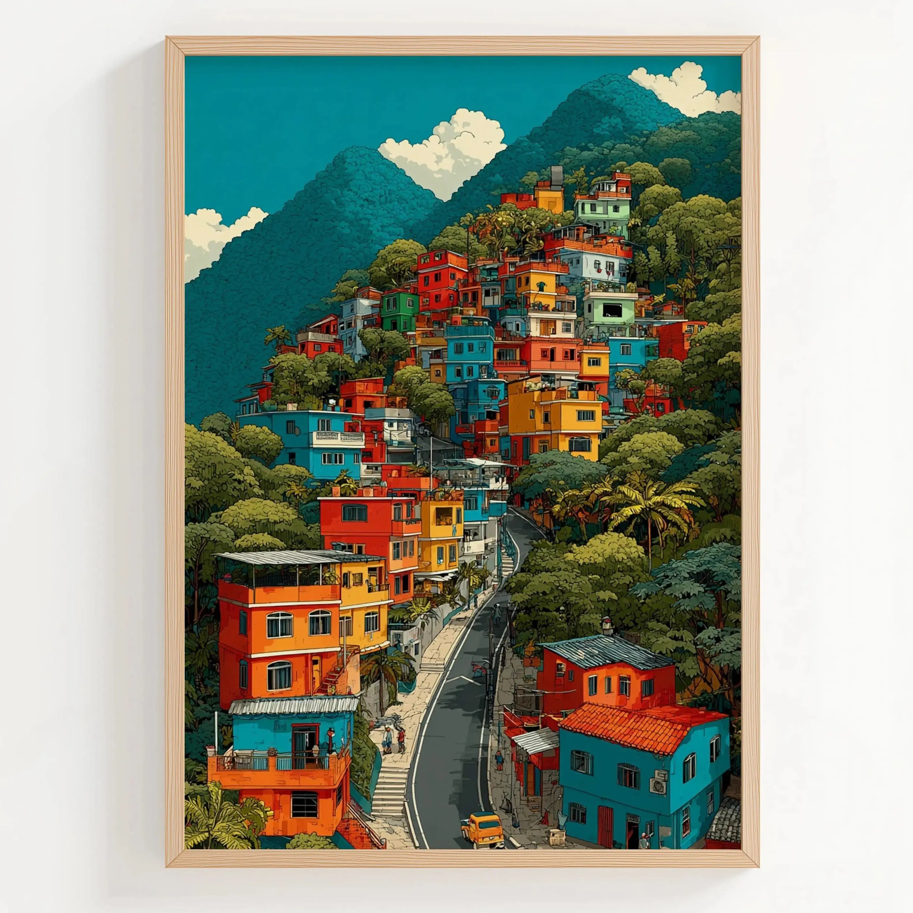 Tableau Décoration Murale – Favela Brésilienne – Couleurs Tropicales Kivura Shop