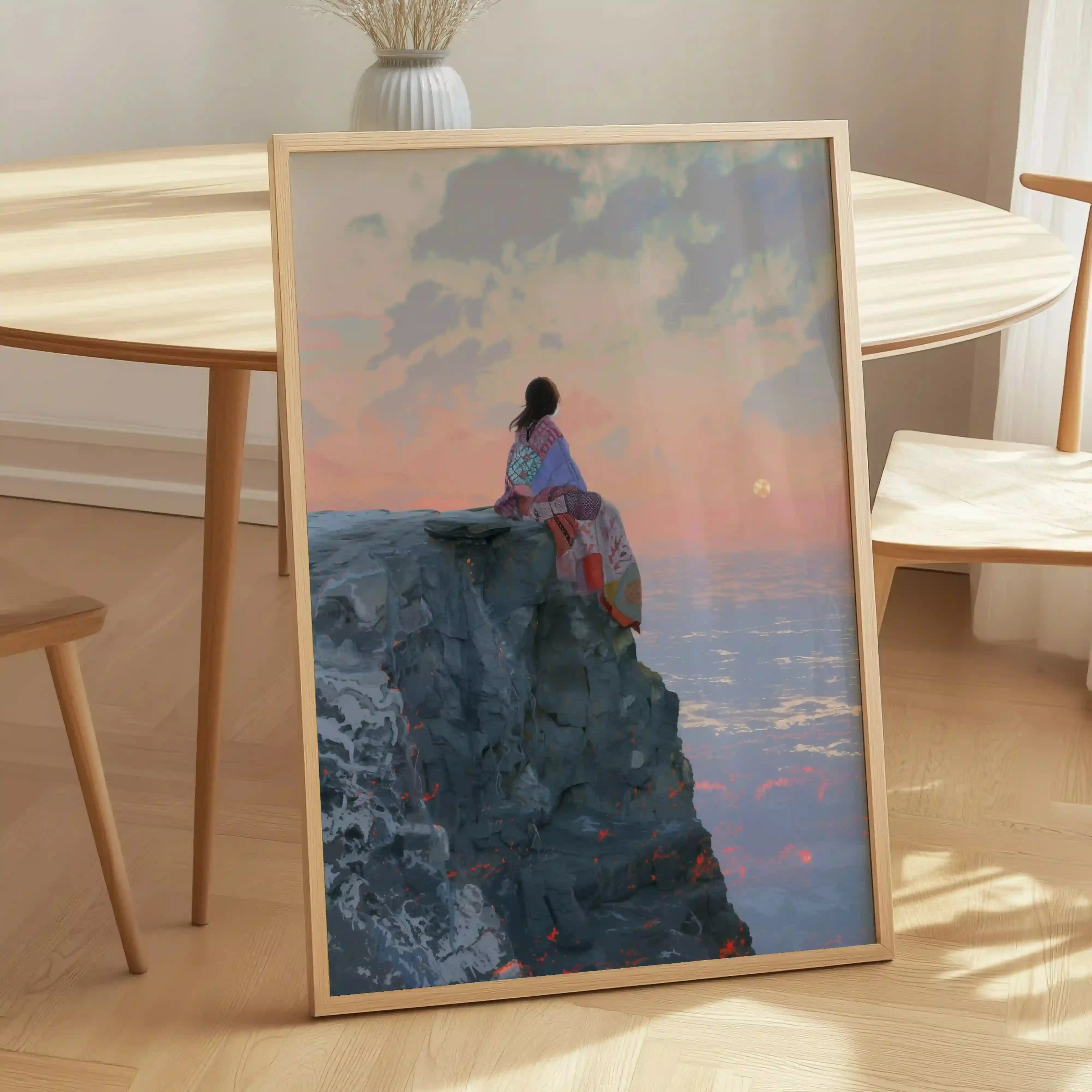 Tableau Sunset Cliff – Sérénité au Bord du Monde – Décoration Murale