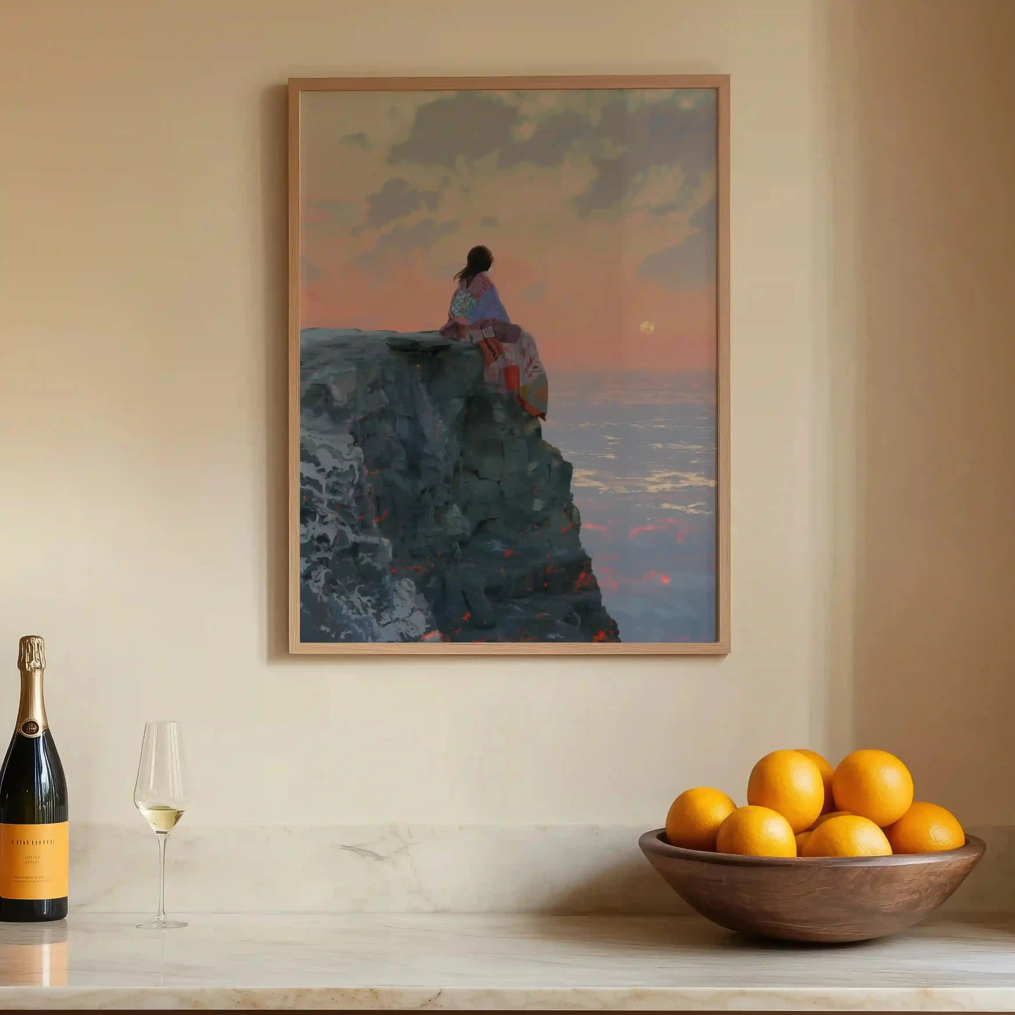 Tableau Sunset Cliff – Sérénité au Bord du Monde – Décoration Murale