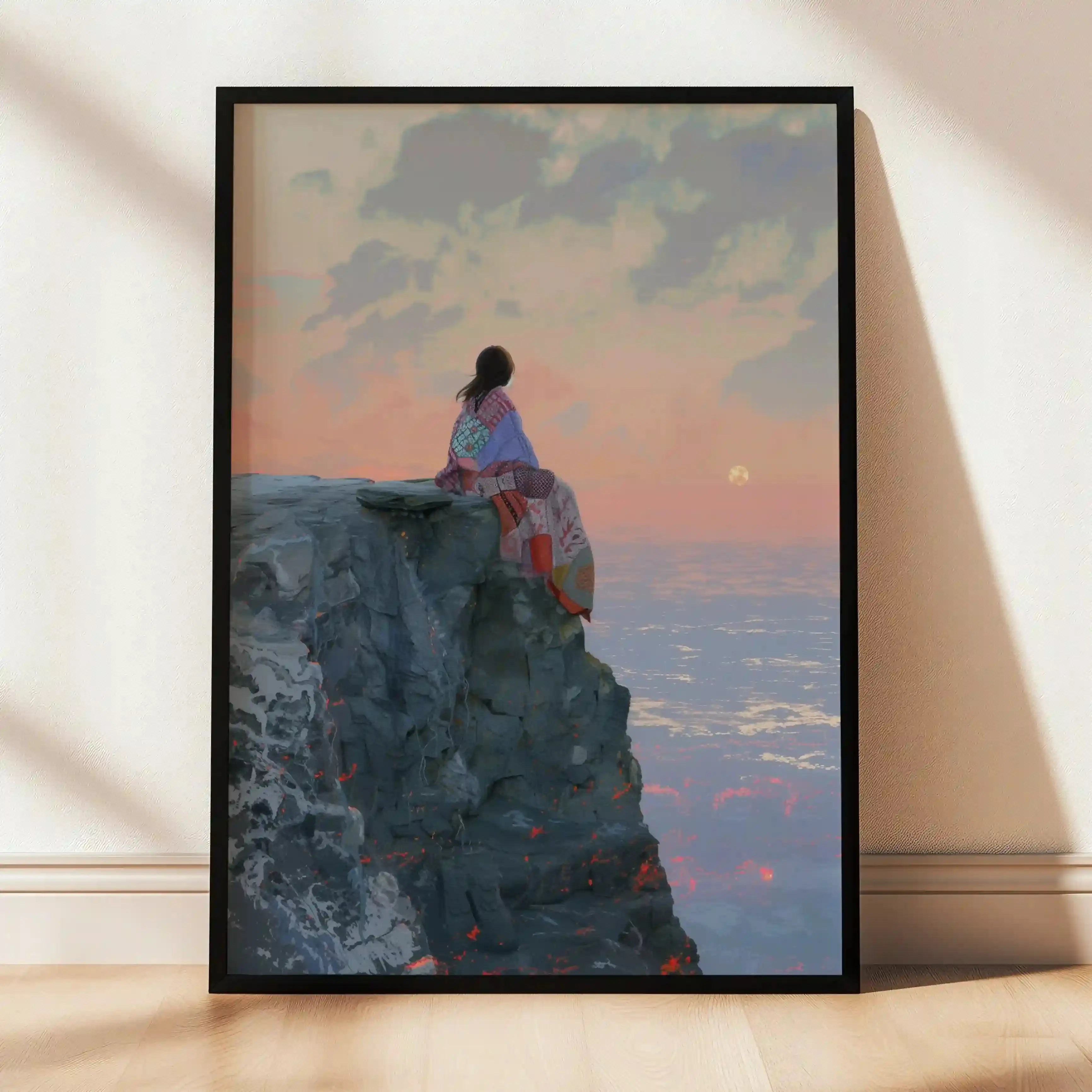 Tableau Sunset Cliff – Sérénité au Bord du Monde – Décoration Murale