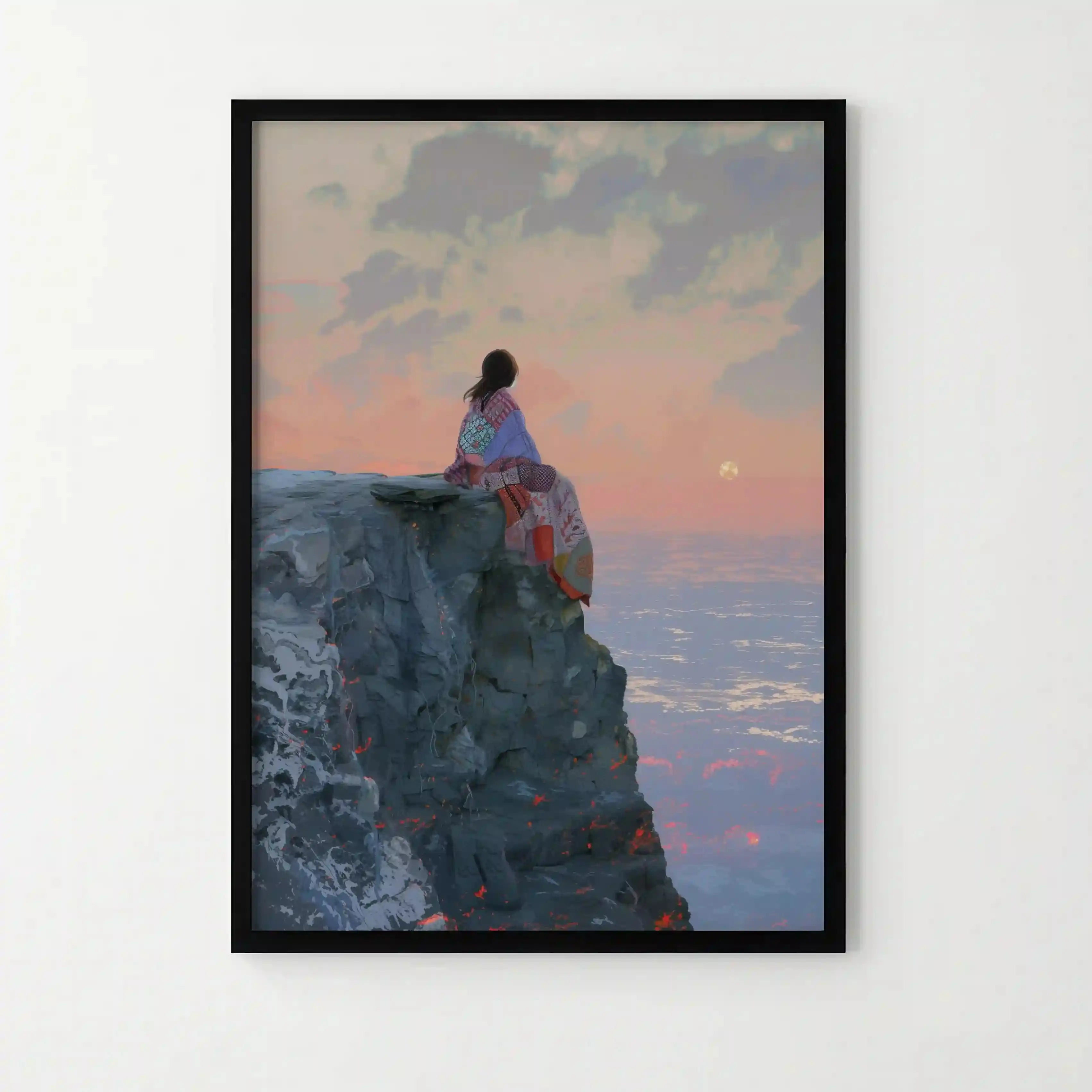 Tableau Sunset Cliff – Sérénité au Bord du Monde – Décoration Murale
