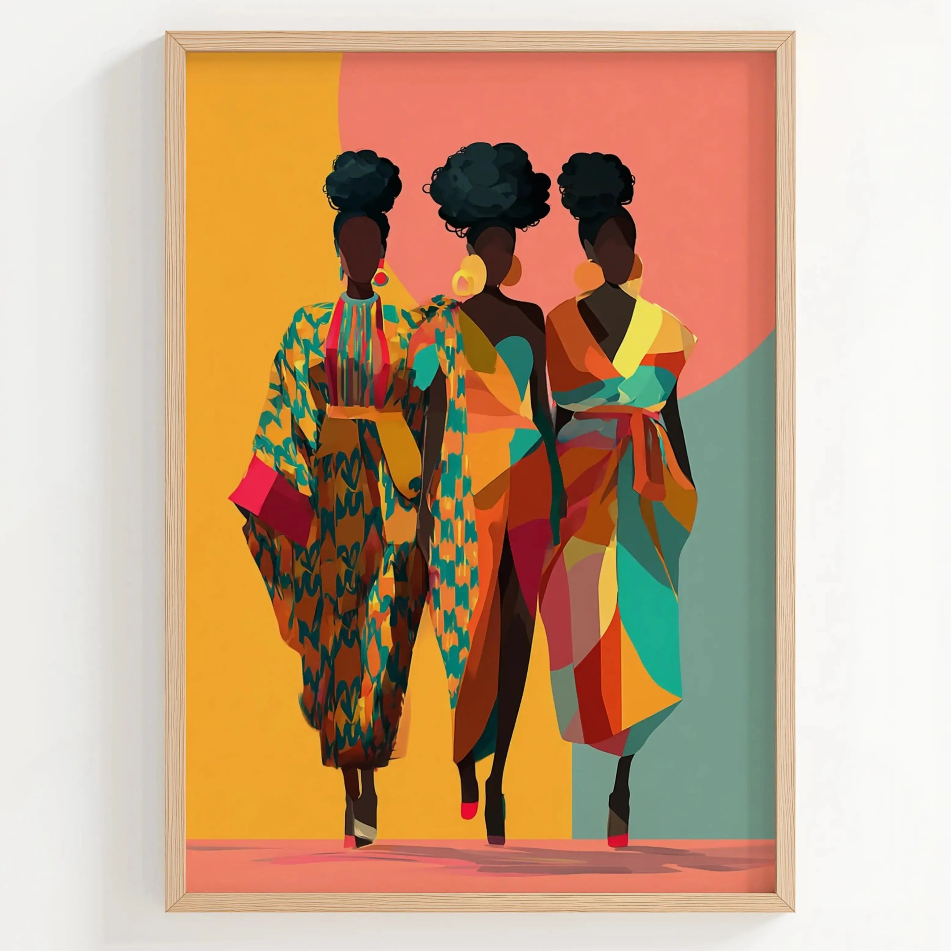 Tableau Décoration Murale – African Fashion – Silhouettes Élégantes & Couleurs Modernes Kivura Shop